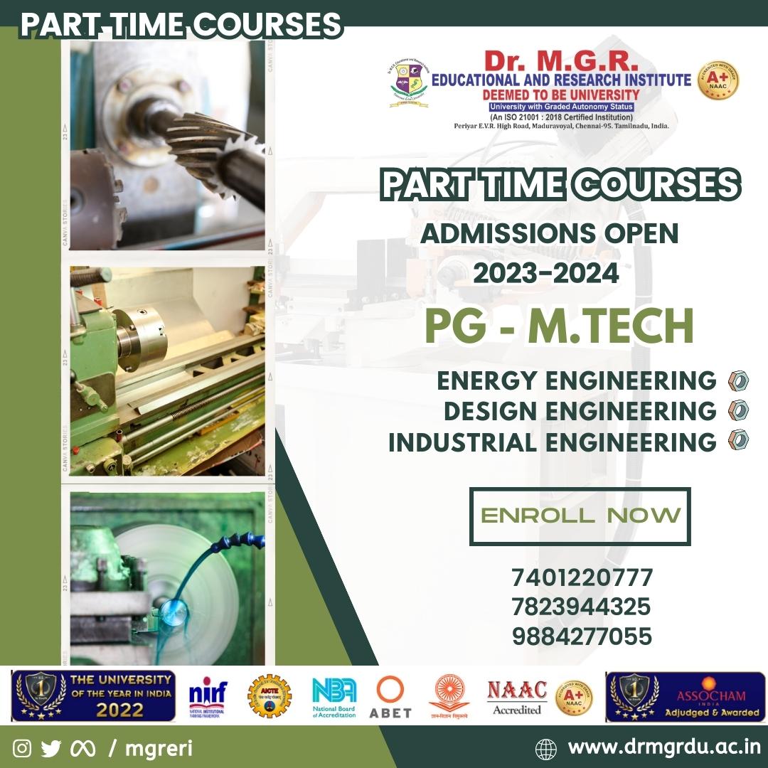 MGRERI offers PART TIME COURSES in PG - M. Tech Energy/Design/Industrial Engineering. Admission Open 2023-2024. Submit your details in the below link
https://t.co/BXdvMVWhoF

#mgreri #drmgr #parttimecourses #postgraduate #design #energy #industrial #engineering #education https://t.co/jSWzBLvxGb