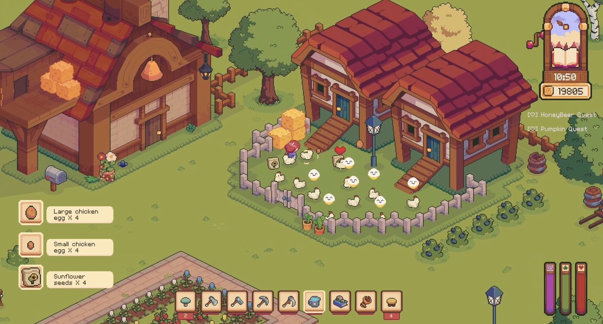 myPotatoGames's tweet image. Everholm is an adorable and super cozy life sim and farming game with some RPG elements. You play as Lilly who was spirited away to a mysteries island. Meet your Everfolks and find your missing sister. Decorate your home, grow a garden and explore your sleepy town. Steam soon! 😍