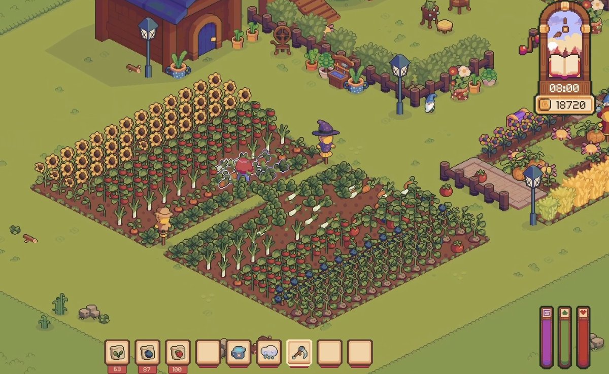 myPotatoGames's tweet image. Everholm is an adorable and super cozy life sim and farming game with some RPG elements. You play as Lilly who was spirited away to a mysteries island. Meet your Everfolks and find your missing sister. Decorate your home, grow a garden and explore your sleepy town. Steam soon! 😍