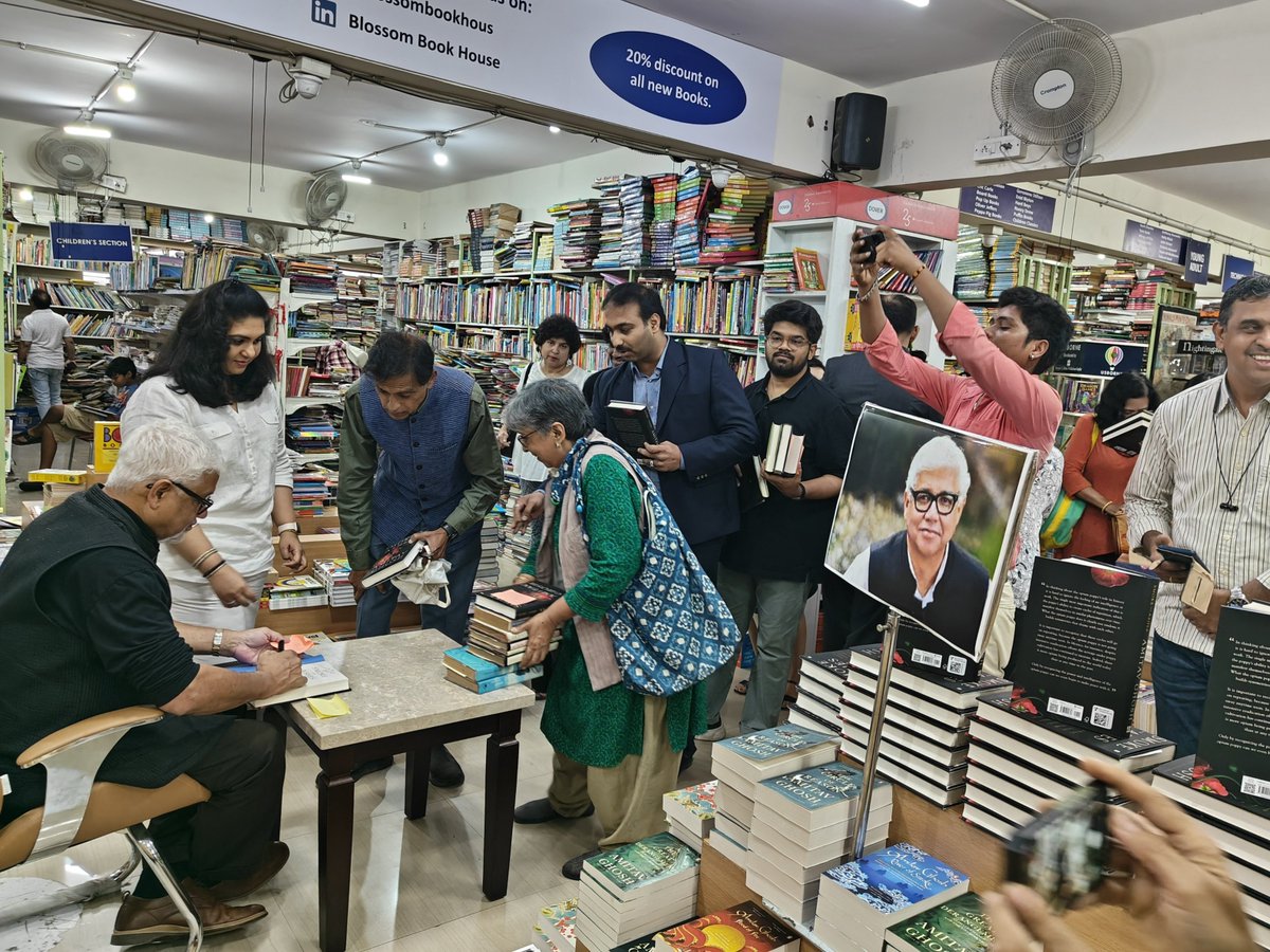 "📚🖊️ Thank you, Amitav Ghosh Sir, for gracing Blossom Book House with your presence! 🙏 Your visit, book signing, and engagement with our passionate readers were cherished moments. 🌟 Your literary brilliance touched countless hearts, and we feel honored for this incredible