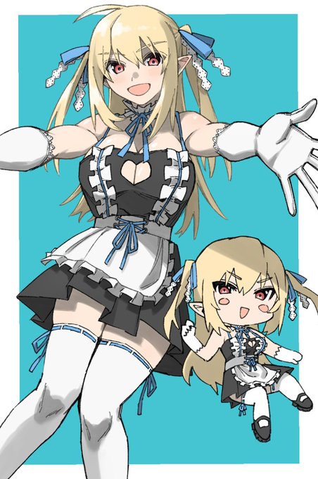 ライムマン様(@chorohanage)にSkebで依頼させていただいたうちの子
大胆な胸元のメイド服もさることながら、性格を見事に捉えたSDキャラも素晴らしい…
この度はありがとうございました! 