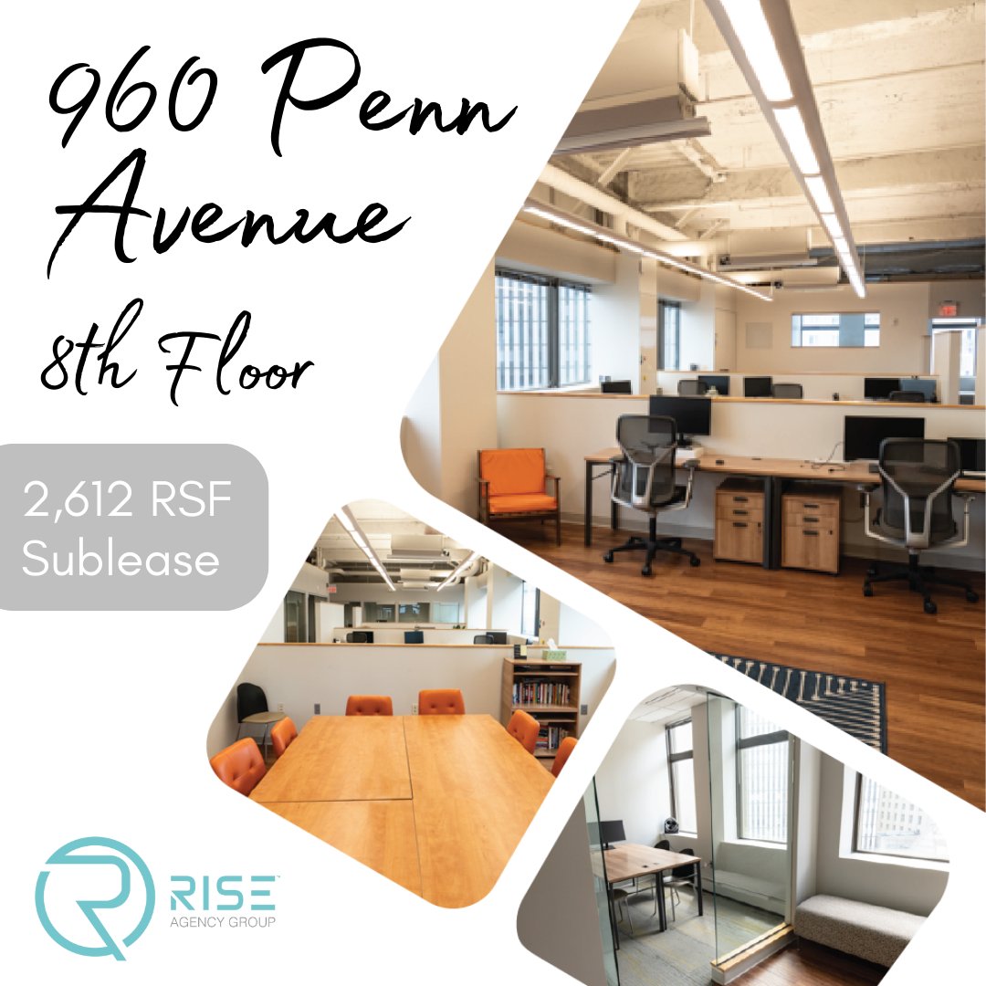 𝙎𝙪𝙗𝙡𝙚𝙖𝙨𝙚 𝙎𝙥𝙤𝙩𝙡𝙞𝙜𝙝𝙩: 960 Penn Ave, 8th Floor
Beautiful, bright, open office space with four primary glass front offices, three phone booths, one wellness room, two huddle rooms, and more.

Learn more or schedule a tour: bit.ly/3K9W8cE

#cre #pittsburgh