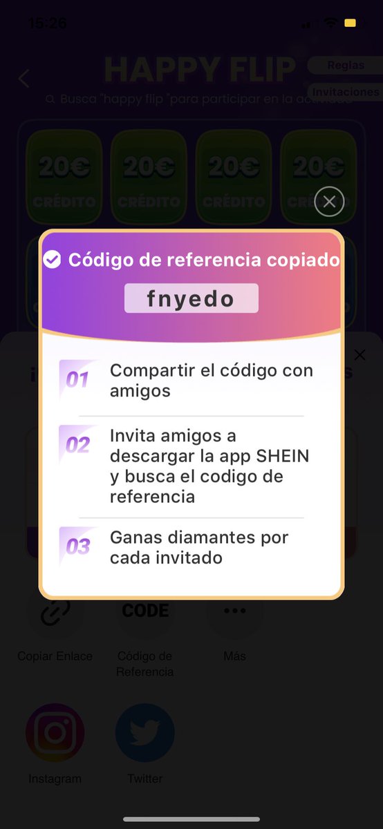 Luucia000's tweet photo. Poned este código en el SHEIN porfi 🫶🏻🫶🏻 https://t.co/zJ5SHmvsFn