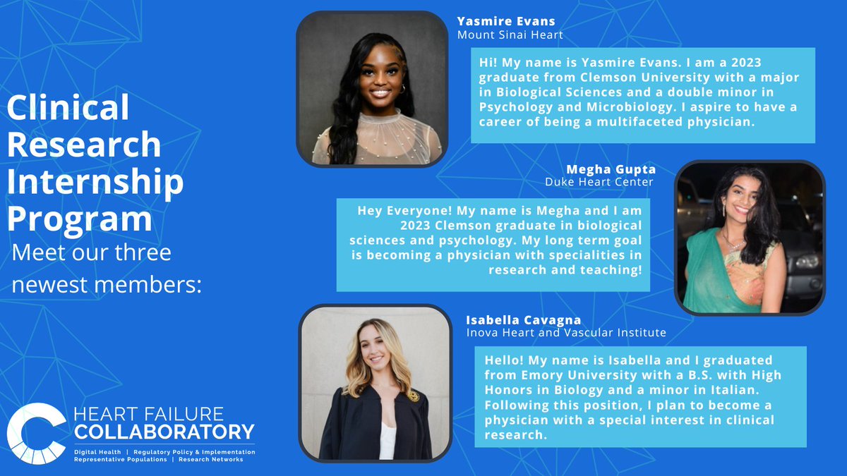 🎉 Welcome our fantastic trio of new interns to the team! 🌟👋 Excited to have them on board and bring fresh perspectives to the table. Can't wait to see the amazing contributions they'll make during their time with us!🩺🚀 #HFCollaboratory #WelcomeToTheTeam