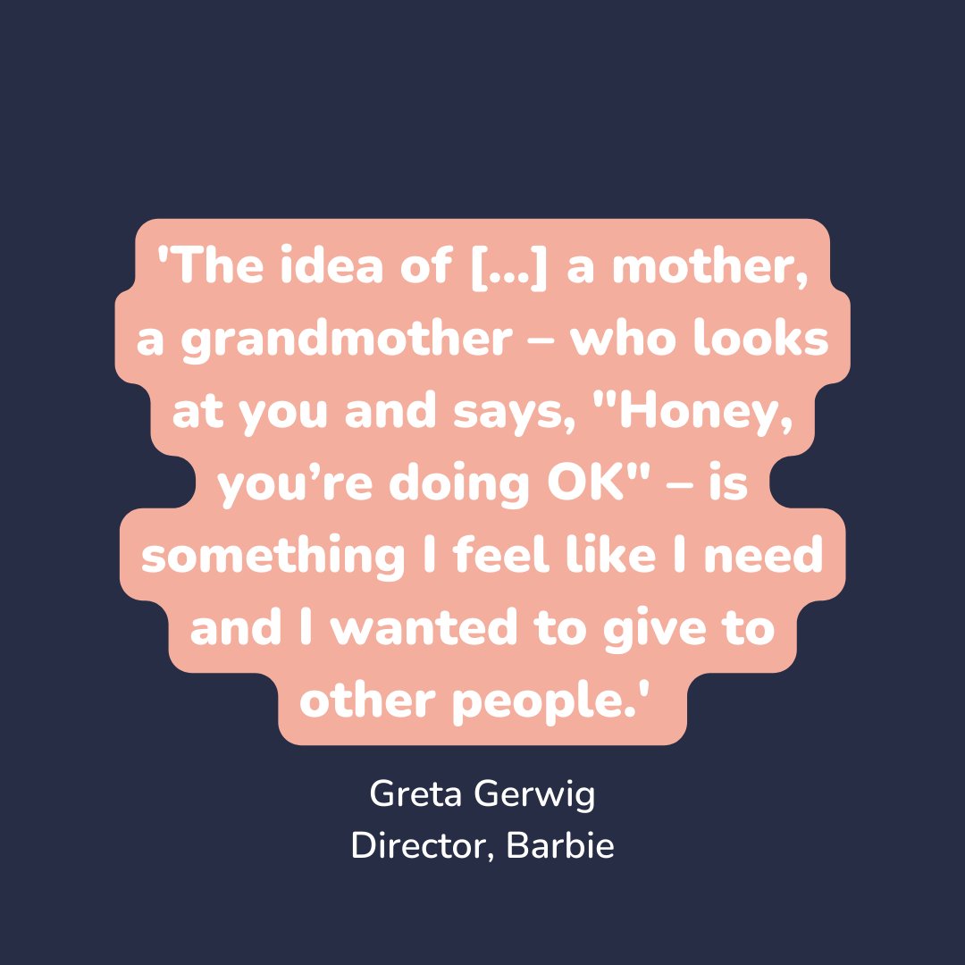 GrandNannyUK's tweet photo. 💖 Greta Gerwig: 'The idea of [...] a mother, a grandmother – who looks at you and says, "Honey, you’re doing OK" – is something I feel like I need and I wanted to give to other people.' 

Intergenerational love in Barbie movie! 👏   

#barbie #barbieworld #barbiemovie https://t.co/iKVpcGB1on