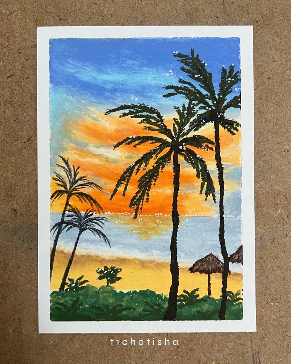 ไปทะเลกันฮะ ｡•◡•｡*: ꒰ winter.ori 💐 ꒱ #ทิชาสิวาด #oilpastel #สีชอล์ค #สีชอล์ก #mungyo