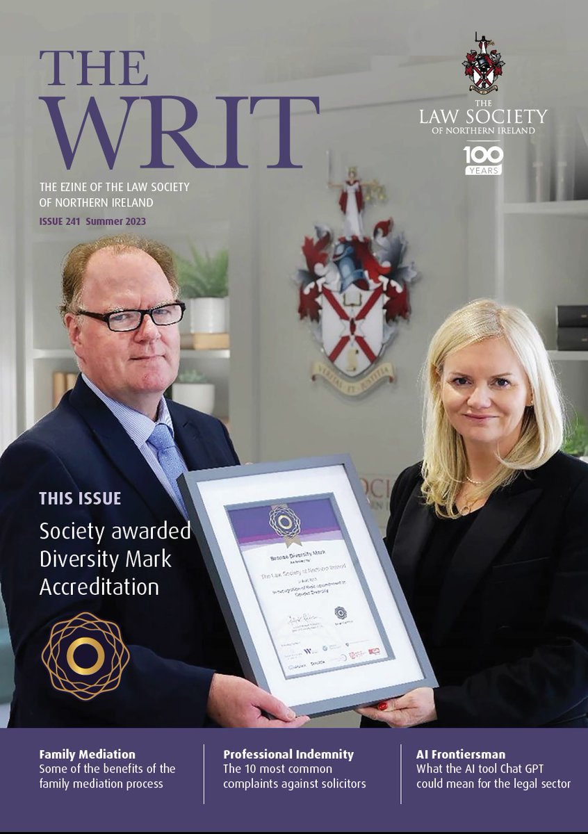 LawSociety_NI's tweet photo. New Writ Summer edition 2023 published
Please click https://t.co/odV0YIIjWw to access the new Writ Summer edition 2023. https://t.co/YaqzG365gz