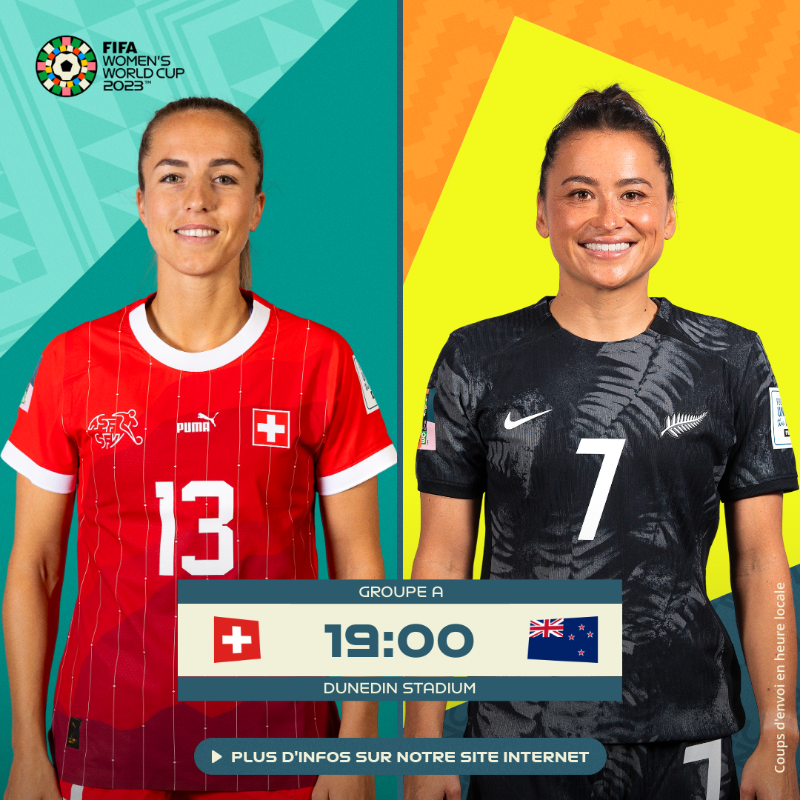 fifaworldcup_fr's tweet photo. Les Suisses🇨🇭 s'apprêtent à affronter les Néo-Zélandaises 🇳🇿
Vos pronos ? 🧐
#FIFAFWWC #SUI #NZL