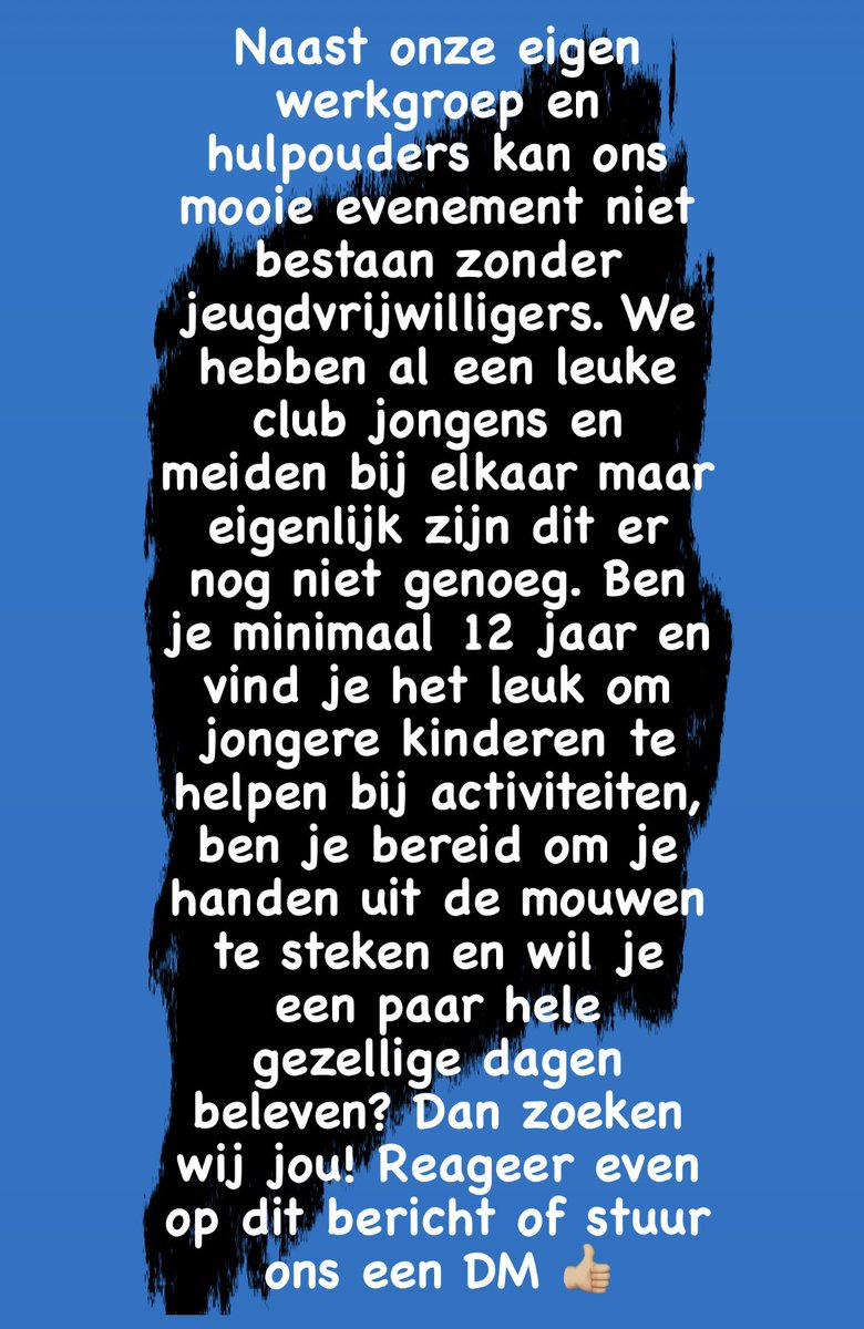 Jeugdvrijwilligers gezocht! Klik op onderstaand bericht. Delen=lief!