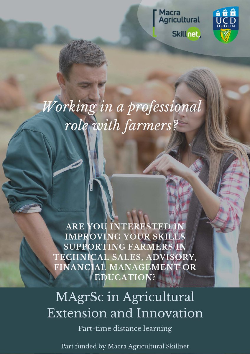 ucdagfood's tweet image. 🧑‍🎓The deadline for the Macra Skillnet Supported Masters in Agricultural Extension and Innovation programme has been extended to this Friday, 28th July. More info in the flyers! 

📝Apply here: docs.google.com/forms/d/e/1FAI…