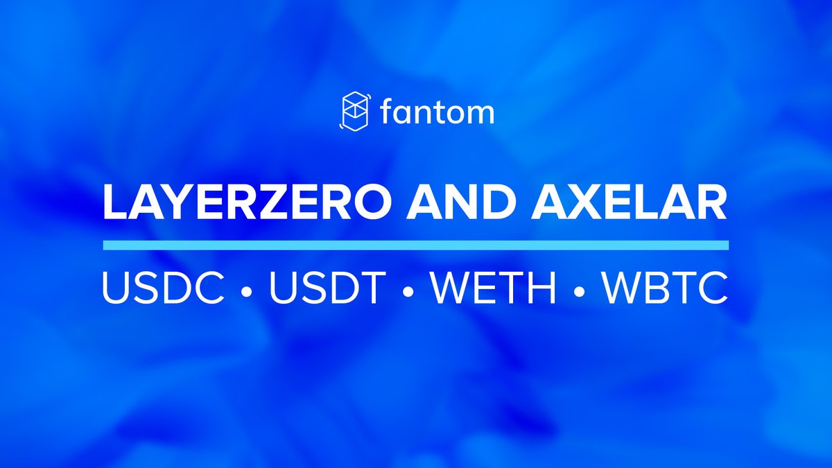 Through #LayerZero and #Axelar, new versions of $USDC, $USDT, $WETH, $WBTC are introduced to the #Fantom ecosystem 💫 Read how both @axelarcore & @LayerZero_Labs are enriching the accessibility of assets into Fantom from other blockchain networks: fantom.foundation/blog/layerzero…