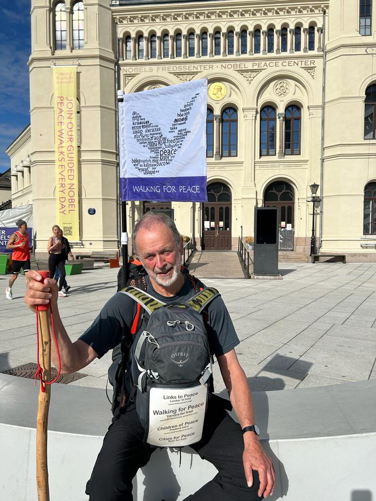 peacewalk2015's tweet photo. Oslo Nobel Peace Center at the start of Peace Walk from Oslo to Stockholm https://t.co/faKL5edkVl