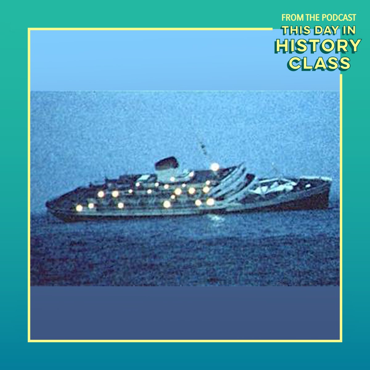 TDIHCshow's tweet photo. On this day in 1956, the Italian ocean liner Andrea Doria and the Swedish liner Stockholm collided off the coast of Nantucket.

#AndreaDoria #Stockholm #Crash #OceanLiner #Fog #Rescue #TDIHC #ThisDayInHistory #TodayInHistory #OnThisDay #July25

Listen now:
https://t.co/NwrmzOvGlb https://t.co/LzM4PzaSRe