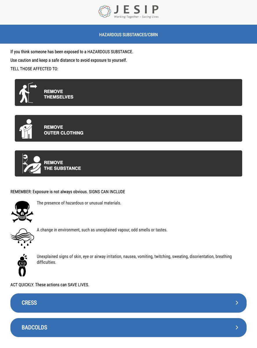 Some new additions to the JESIP app. The latest version is available for download now. #jesip #Interoperability #triage #cbrn