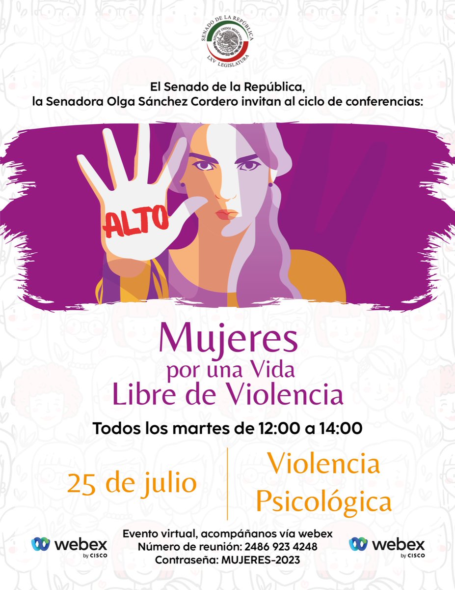 Nos vemos hoy en la charla sobre violencia psicológica, dentro del ciclo de conferencias "Mujeres por una vida libre de violencia". ¡Buen día!