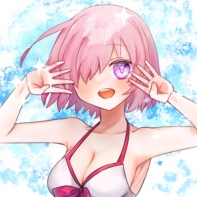 Fate/Grand Order Fes. 2023 ～8th Anniversary～ オンラインメッセージフラッグ  FGOに関するメッセージやイラストを投稿しよう! 投稿はこちら→ #FGO #FGO8周年 #FGO8周年メッセージ  投稿しました!暑いので水着マシュ 8年目おめでと〜!