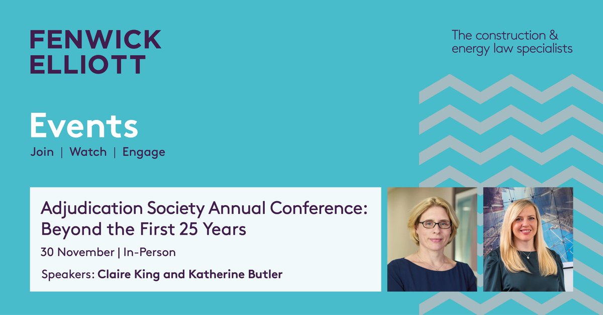 Partner Claire King and Senior Associate Katherine Butler are speaking at the 22nd Annual conference of the Adjudication Society on 30 November 2023. For more information or to register to attend, visit: adjudication.org/civicrm/event/… #constructionlaw #adjudication #disputeresolution