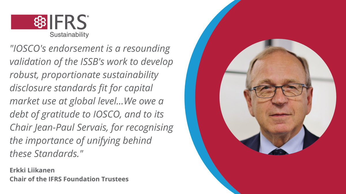 IFRS Foundation (@ifrsfoundation) on Twitter photo Read a speech from Chair of the #IFRS Foundation Trustees Erkki Liikanen on the IOSCO endorsement of the #ISSB Standards: ifrs.org/news-and-event…
<a href="/LiikanenErkki/">Erkki Liikanen</a> <a href="/IOSCOPress/">IOSCO Press</a> #ISSBstandards #IFRSsustainability Read a speech from Chair of the #IFRS Foundation Trustees Erkki Liikanen on the IOSCO endorsement of the #ISSB Standards: ifrs.org/news-and-event…
<a href="/LiikanenErkki/">Erkki Liikanen</a> <a href="/IOSCOPress/">IOSCO Press</a> #ISSBstandards #IFRSsustainability
