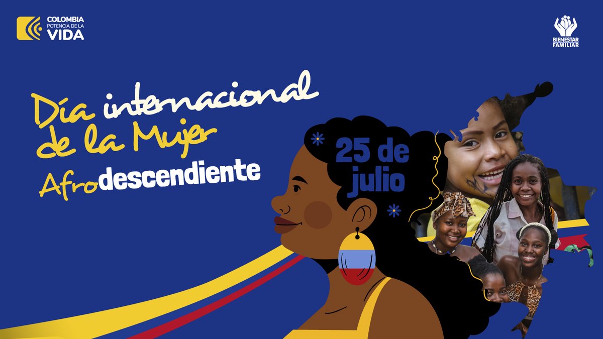 ICBFColombia's tweet photo. En el Día Internacional de la Mujer Afrodescendiente, reconocemos y celebramos la diversidad e interculturalidad que nos enriquece, resaltando el rol de las mujeres afrocolombianas que en las regiones aportan para hacer de Colombia una potencia de la vida.
#TejiendoDesdeLaRaíz https://t.co/hteQZHyyq9