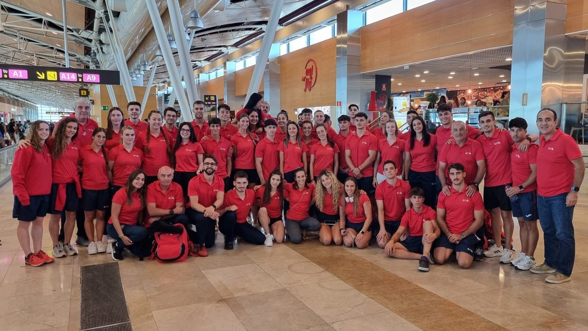 deportegob's tweet photo. ✈️ ¡La delegación española viaja hoy a Chengdú (China), donde el viernes arrancan los Juegos Mundiales Universitarios de Verano! 

🥋🤸🏾‍♀️ Con 60 deportistas y técnicos de 5 modalidades: taekwondo, gimnasia artística, judo, wushu y tiro olímpico. 

¡A POR TODAS! 🇪🇸 #FISUGames https://t.co/EKWbsnkwn3