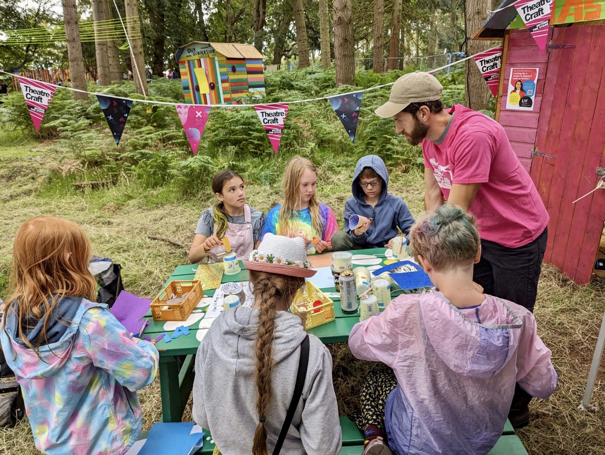 Had a gay old time <a href="/LatitudeFest/">Latitude Festival</a> this weekend. Our base was a charming shed nestled in the enchanting Faraway Forest, where we offered a diverse range of daily theatre workshops. (Can on table is water not beer, promise)