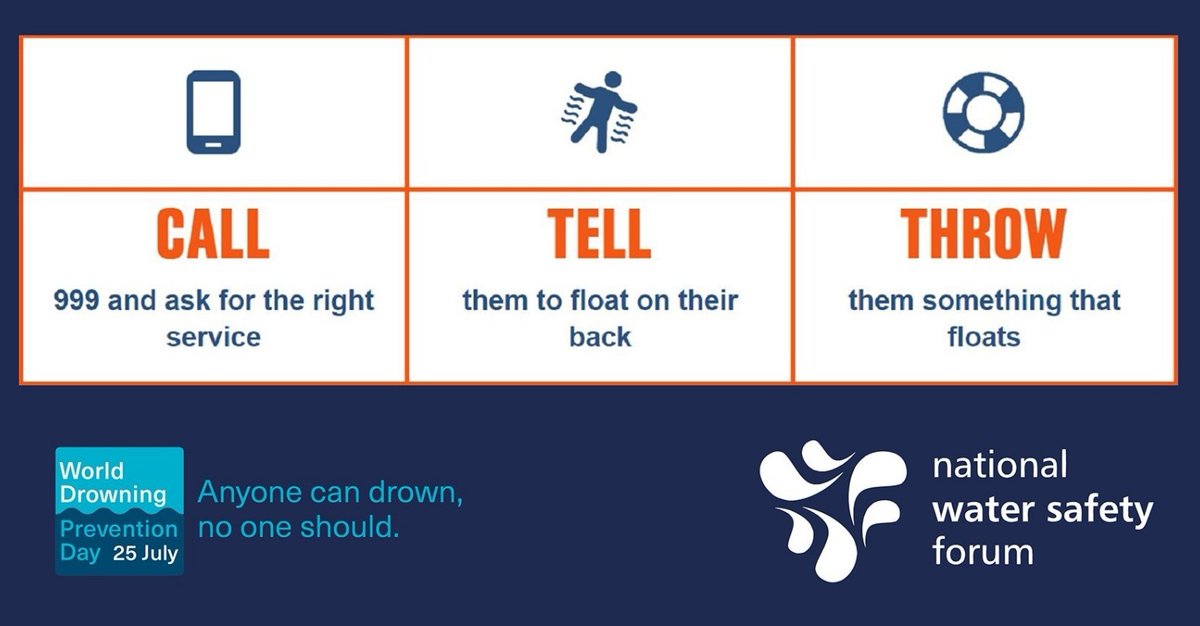 🚩 It’s #WorldDrowningPreventionDay & the Coastal Water Safety Forum is asking you to #DoOneThing to prevent drowning🚩

Always remember:
🏖️In a coastal emergency call 999 for the Coastguard
🏞️In inland waters 999 for the Fire Brigade
#FLoatToLive 
#DontDrinkandDrown
#Hastings