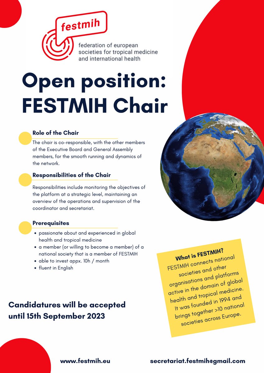 #FESTMIH is recruiting a new Board Chair. Interested? Get in touch via secretariat.festmih@gmail.com 😊