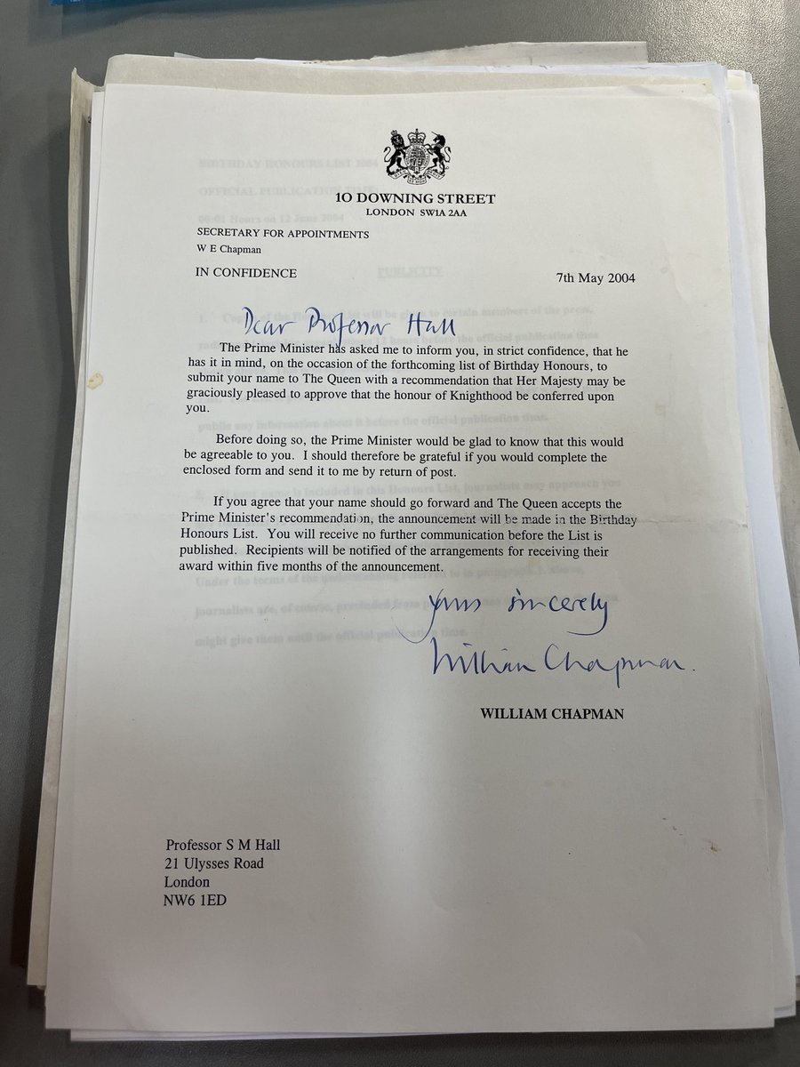 I didn’t know Hall declined to be knighted!
