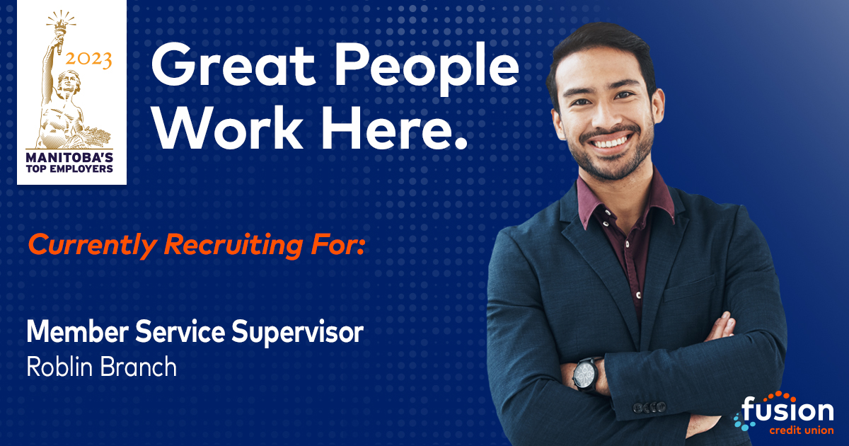 FusionCU_MB's tweet photo. Our Roblin branch is recruiting for a results-oriented leader with a proven record of providing exceptional member service.  If this sounds like you, we encourage you to apply!  Application deadline is July 27th.

For more info: 👇

https://t.co/uW0drNFCTO https://t.co/TyxxYr2BjM