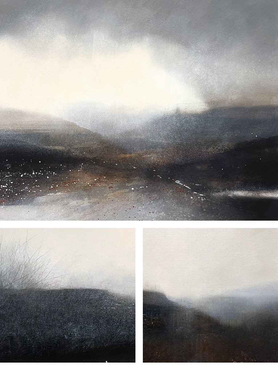 Moody, misty, wintery pieces from the studio this week… #EnvironmentalArt #LandscapeArt #LandscapeArtist #ContemporaryArtist #ArtistStudio #ArtistGallery #EnvironmentalArtist, #ContemporaryLandscape #Winter #CornishArt #AbstractLandscape