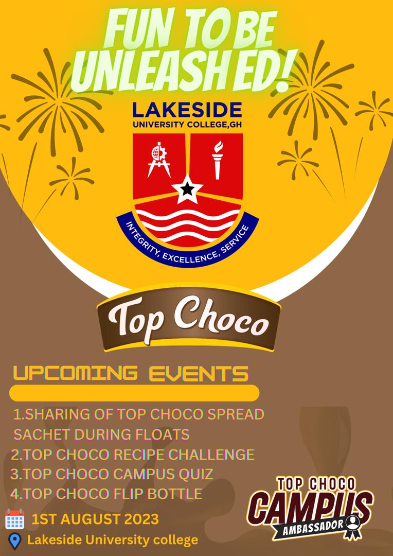 #TopChoco fun at Lakeside University 🎓
❤️ 🌹 All are cordially invited