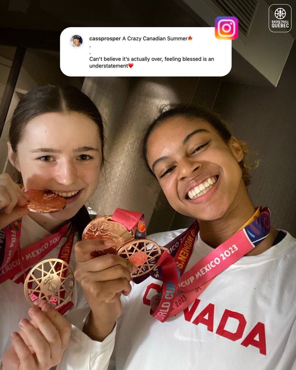 BasketballQc's tweet photo. Un magnifique été pour Cassandre Prosper avec le programme sénior féminin et l'équipe nationale 19U conclut par deux très belles médaille de bronze à  l'Americup et la Coupe du Monde FIBA 19U ! https://t.co/46BIL2QkV0