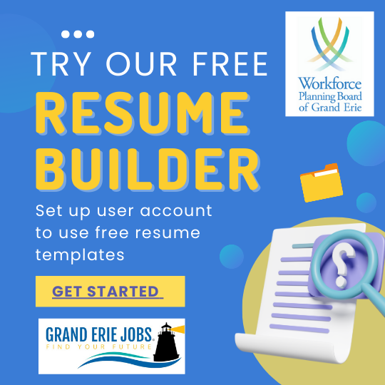 Our FREE Resume Builder tool has free templates for people who need a simple resume. Set up a free user account on Grand Erie Jobs to get started: ow.ly/KJU650Piwpv