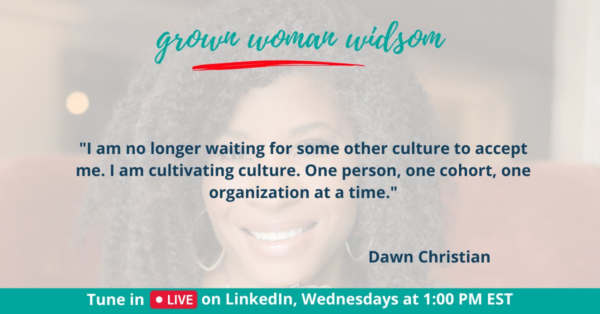 LivingGrownLife's tweet photo. "✨ Embrace your power as a #GrownWoman and check out Dawn Christian as she empowers us to stop seeking acceptance and start cultivating our own culture, one step at a time. 💪 Check out the replay here 👇 #Empowerment #GrownWomanWednesday   https://t.co/C16riCxbLr " https://t.co/2sfPK5Jqua