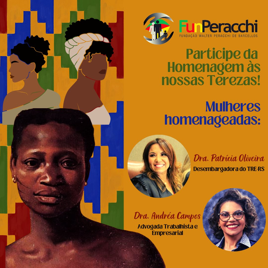 funperacchi's tweet photo. Homenagem às nossas Terezas!

Durante o evento, serão homenageadas as Dras. Patrícia Oliveira e Andréa Campos, pela expressividade que possuem em suas trajetórias profissionais e de luta. Participe! Quarta, 26, às 19h, na Sala de Música do Teatro São Pedro.

#Funperacchi #Codene https://t.co/7ZSt3Mvt7q