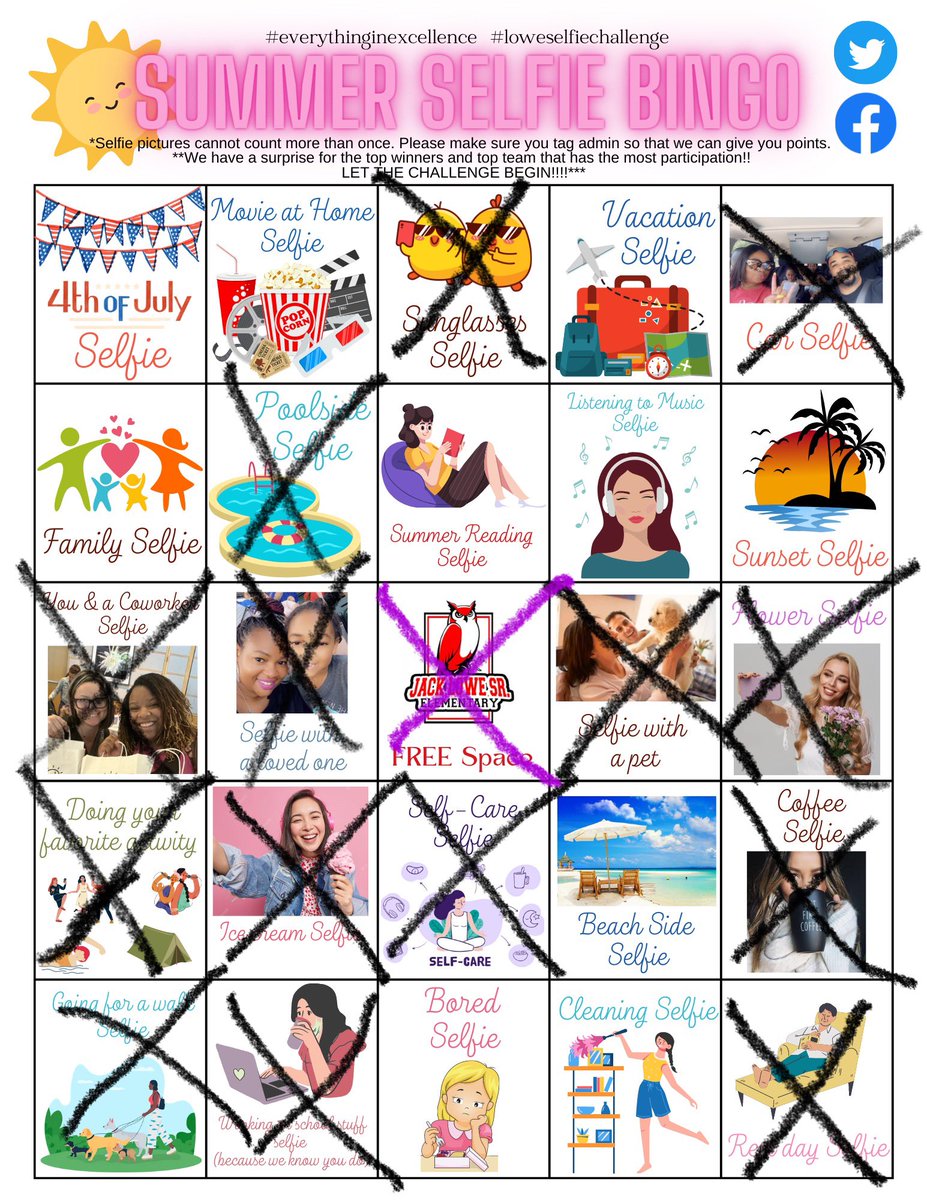 Look, @Grace_Fire13!
I went to Michaels and got some light for my classroom. Thank you for the tip! 
<a href="/SHARDEECRYSTAL/">C Cavitt</a> <a href="/JackLoweSrES/">Jack Lowe Sr. ES Personalized Learning Campus</a> #loweselfiechallenge #Everythinginexcellence 
FREE SPACE
That makes a BINGO for me! 👏