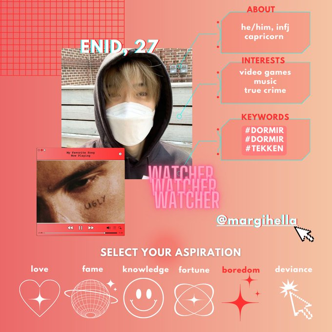 nugubuzz's tweet photo. (어서 오세요) .... #WATCHER

  ⠀⠀ENID as
 ⠀⠀▸ jaehyun (nct)
 ⠀⠀@margihella ✭ he/him https://t.co/Zw5pWV0Mlr