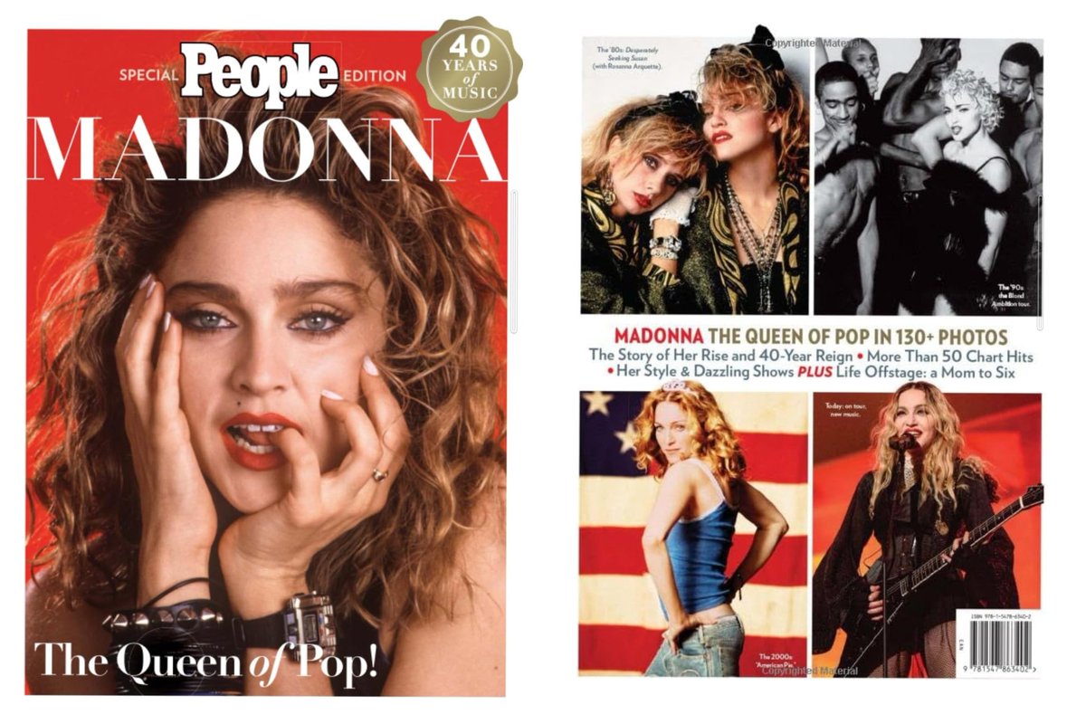 #PEOPLEmagazine will release a Special Edition celebrating #Madonna's 40 year spanning career. The magazine will be in store from July 28 2023 and will contain96 pages .
