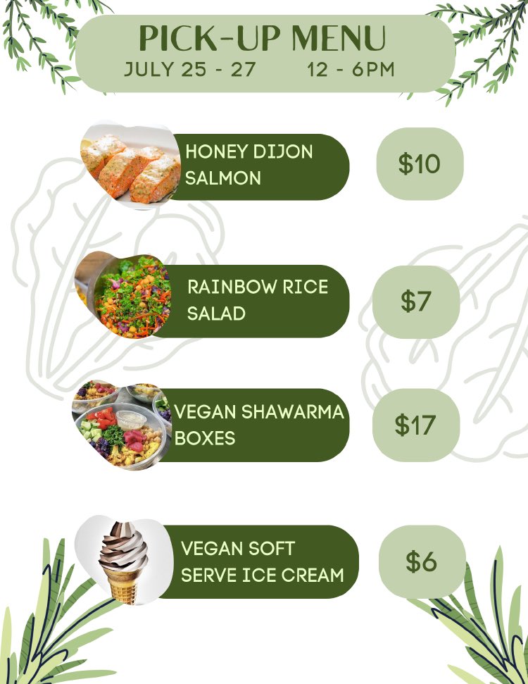 Why cook tonight? We are open until 6 PM for grab and go meals.