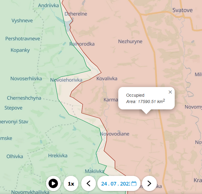 P__Oli's tweet photo. The guys from #DeepstateUA are getting creepier to me. Without any video/satellite or other OSINT material they declare another 40km² advance of the orcs southwest of #Svatove within one day. Unfortunately, they have often been right in the past with their murky information. https://t.co/paHinViIqi
