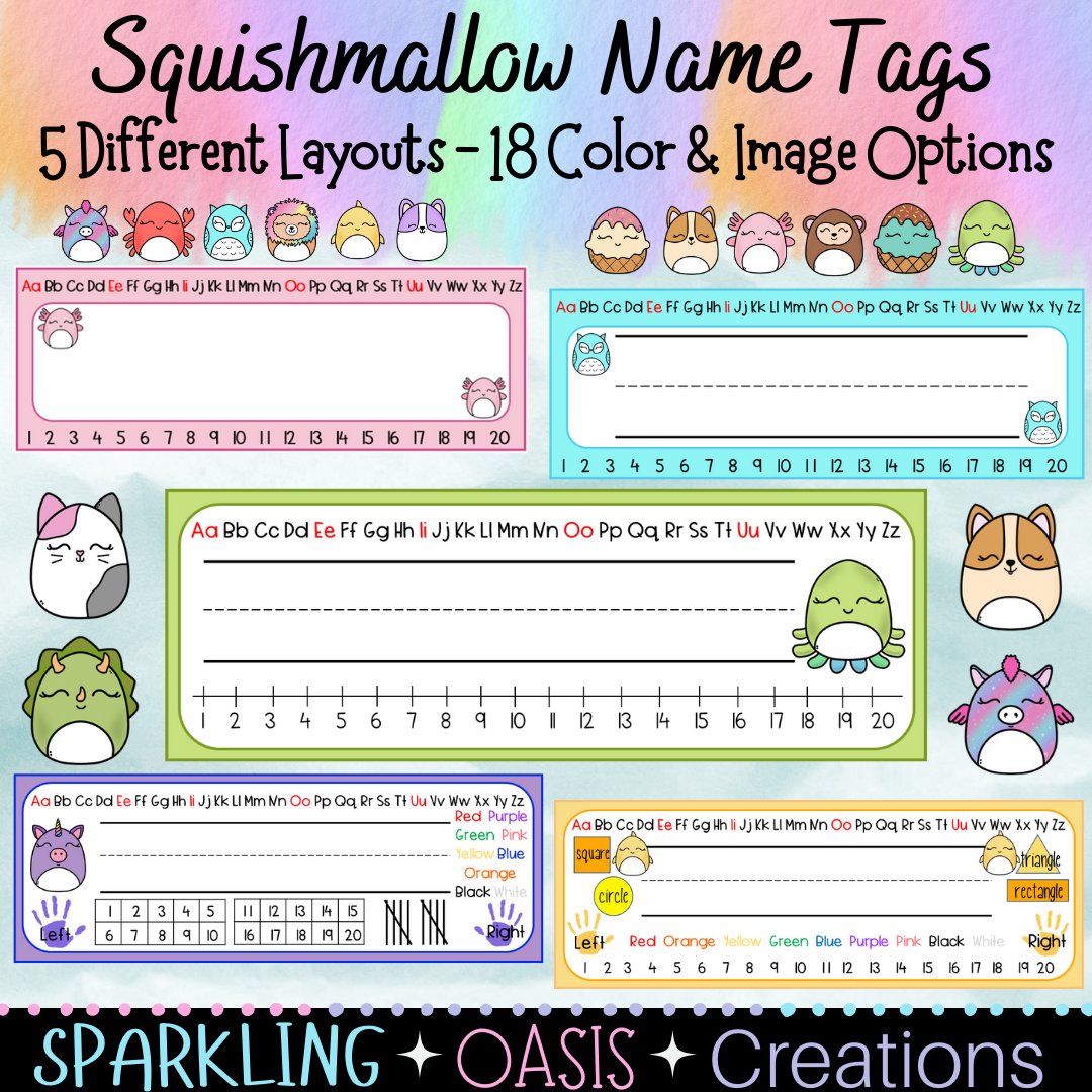 SparklingOC1's tweet photo. These cute and colorful #squishmallows Name Tags are a steal! Grab them now in my #tpt shop: https://t.co/rS3aJMYWdm #backtoschool #backtoschool2023 #teachertwitter https://t.co/BOKGytjbYc