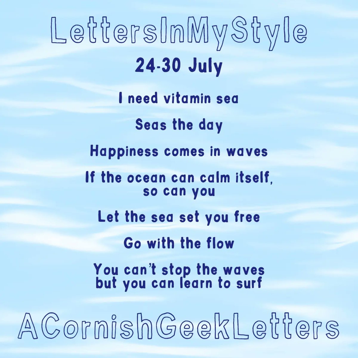 acornishgeek's tweet image. I need vitamin sea #LettersInMyStyle 

I don&apos;t like the &apos;I need&apos; that I did at the end but I love blending the blue and green @penteluk colour brush pens 💚💙🌊