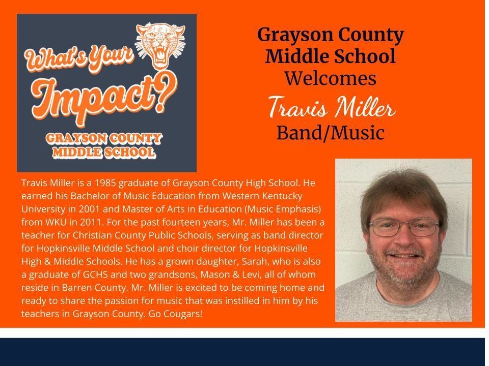 GCMSCougars's tweet photo. Welcome back to your hometown, Travis Miller! We're happy to have you! #GCMSImpact https://t.co/Fj3bDO6DVg