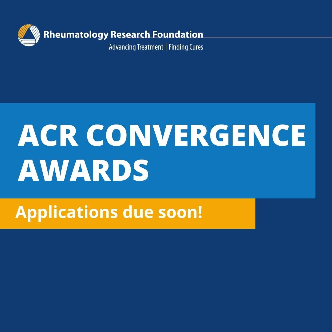 RheumResearch's tweet photo. Our ACR Convergence Awards recognize scholarship among aspiring rheumatology professionals and provide an opportunity to experience the field firsthand at ACR Convergence 2023.

Applications due 8/1 by 5 PM ET → https://t.co/pFAhALkh8D https://t.co/R56vlCkUWM