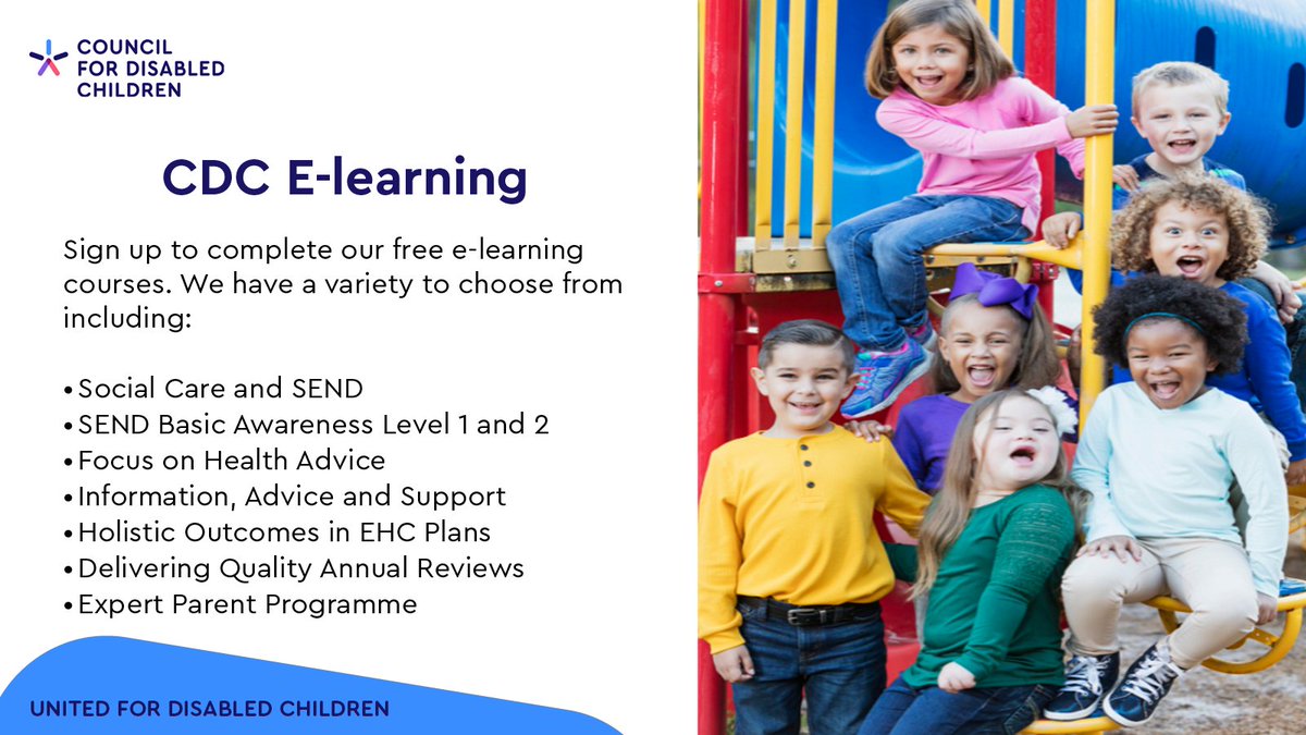 CDC_tweets's tweet photo. Sign up to complete our free e-learning courses. We have a variety of courses to choose from including:

- The Role of CAMHS in the EHCP Process 
- Outcomes in Education, Health and Care Plans 
- Social Care and SEND

Sign up here: https://t.co/i2zwT5rYZs 

#SENDElearning https://t.co/3tiw8VGXfB