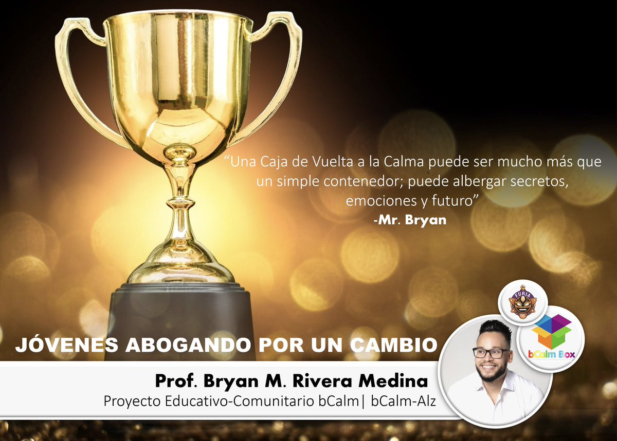 Hoy nuestro proyecto educativo-comunitario “bCalm Box” ganó la subvención “Jóvenes Abogando por un Cambio 2023” de la organización <a href="/furiainc_pr/">Furia Inc. PR</a> 🏆Con esta aportación alcanzaré 500 nuevas Cajas de Vuelta a la Calma para niños con Autismo+ y adultos mayores con Alzheimer. ¡Gracias!
