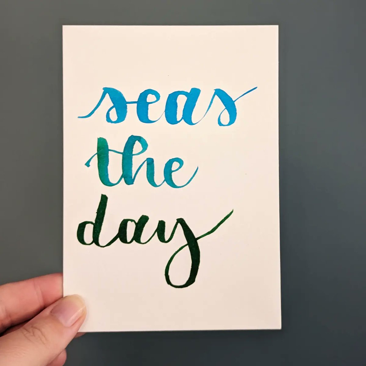 acornishgeek's tweet image. Seas the day #LettersInMyStyle 

Yep, I played with my fave @penteluk colour brush pens again 💙💚🤓