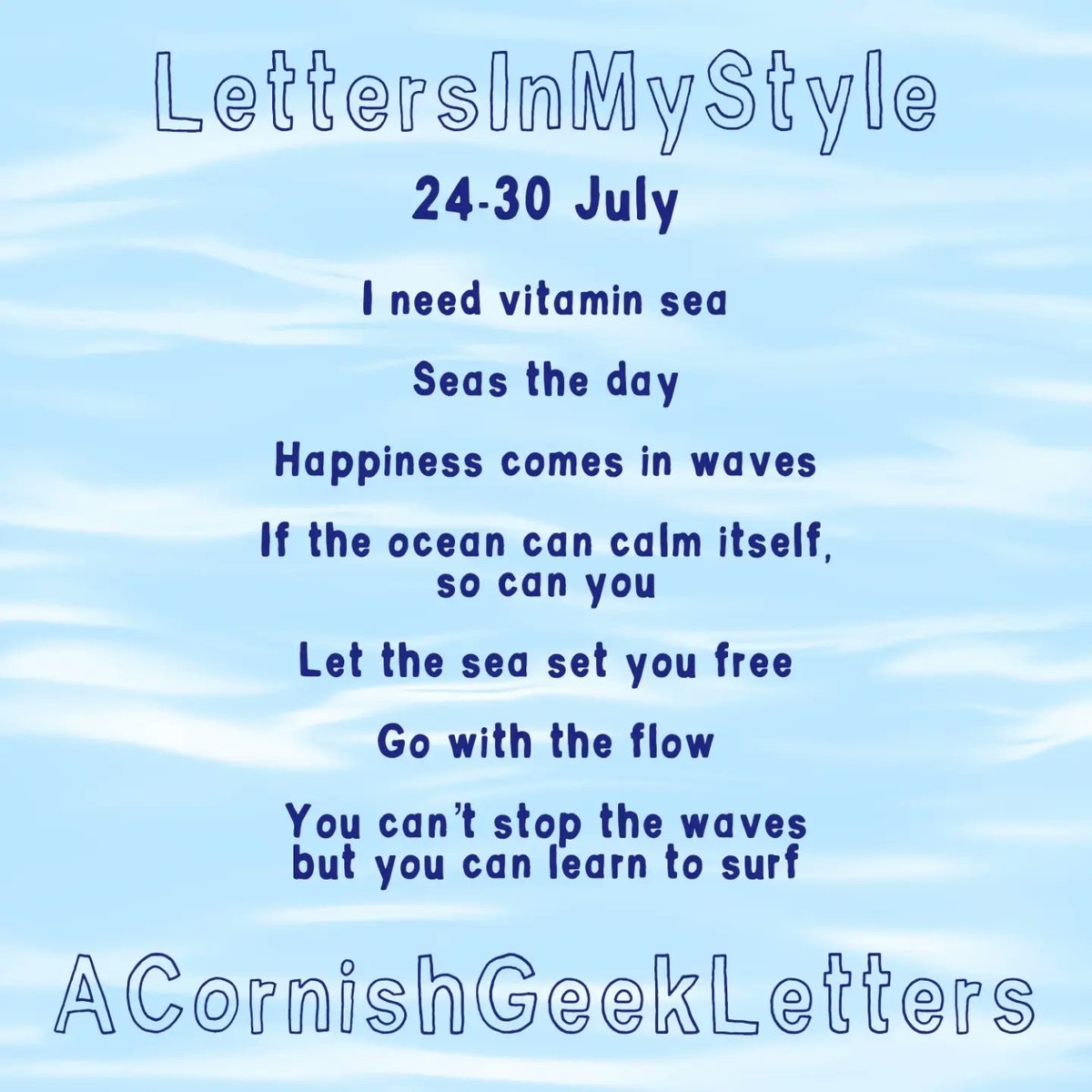 acornishgeek's tweet image. Seas the day #LettersInMyStyle 

Yep, I played with my fave @penteluk colour brush pens again 💙💚🤓