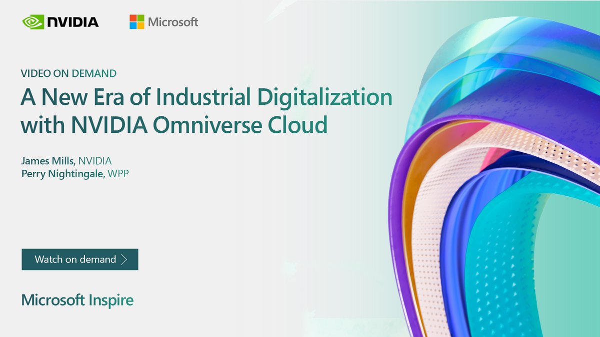 Explore a new era of industrial digitalization and see how NVIDIA on Azure is accelerating digital transformation in this #MSInspire session, now on demand: msft.it/6011gCZ1z #NVIDIAonAzure