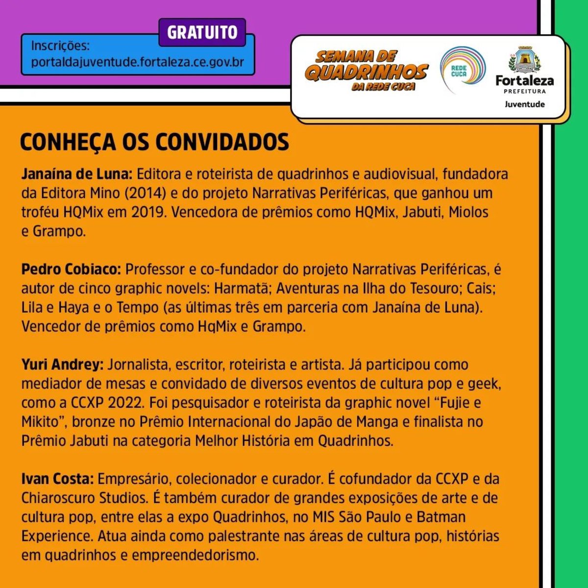 Ivan_Costa's tweet photo. A Semana terá continuidade através de um curso de formação que acontecerá ao longo dos próximos meses, para que os jovens participantes produzam sua primeira hq.
Divulgue e participe! 🗣
#redecuca #semanadequadrinhos
4/4 https://t.co/hDbpaEHy1W